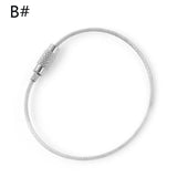 1PC Stainless Steel Wire Keychain Cable Key Ring Chains for Outdoor Hiking