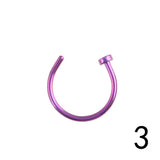 10PCS Fake Nose Ring Septum Ring Hoop Cartilage Tragus Helix Small Thin Piercing