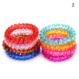 Hot 10X Lots Spiral Slinky Elastic Rubber Tie Wire Coil Hair Bands Rope Ponytail